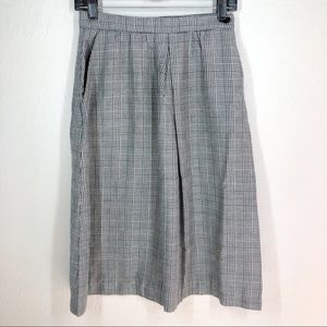 CLAUDE Vintage Houndstooth High Waisted Skirt Gray